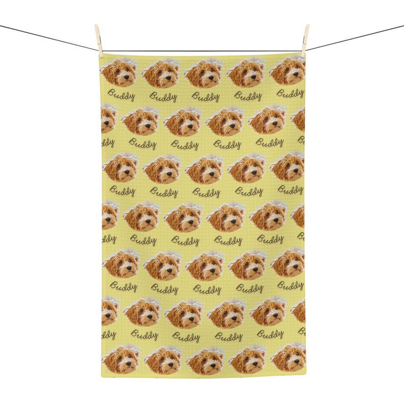 Personalized Kitchen Towel with Pet Photo & Name, Custom Pet Lover Gift, Custom Gift for Mom, Dog or Cat Mom Gift Idea