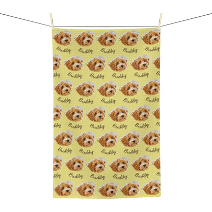 Personalized Kitchen Towel with Pet Photo & Name, Custom Pet Lover Gift, Custom Gift for Mom, Dog or Cat Mom Gift Idea
