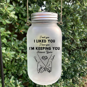 Personalized Couple Light Jar, Custom Date Keepsake Gift, I Met You I Liked You Lamp,Anniversary Decor,Romantic Valentines Day Gifts
