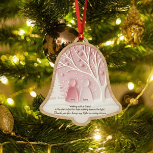 Personalized Friendship Christmas Ornament: Custom Quote Wooden Ornament