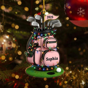 Personalized Golf Bag Ornament 2025, Custom Name Golf Lover Gift, Gifts for Golf Dad, Pro Golfer Xmas Keepsake, Golf Club Christmas Decor