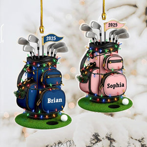 Personalized Golf Bag Ornament 2025, Custom Name Golf Lover Gift, Gifts for Golf Dad, Pro Golfer Xmas Keepsake, Golf Club Christmas Decor