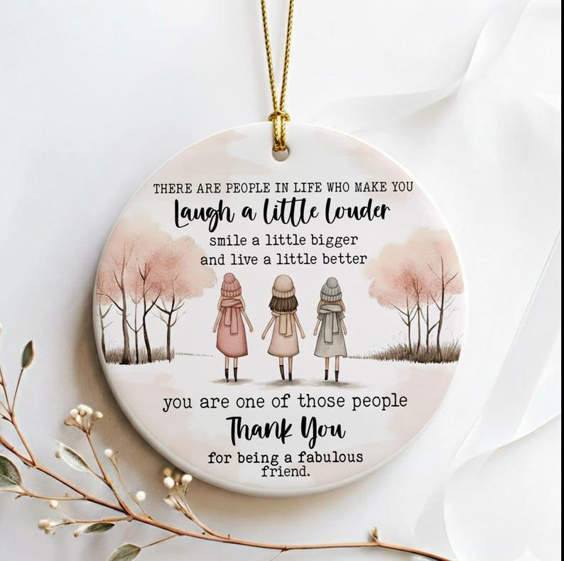 Thank You Friend Ornament, Personalized Friend Christmas Ornament, Friendship Ornament Gift, Custom Friend Gift Ornament 2025, BFF Ornament