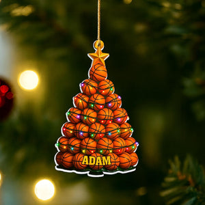 Personalized Basketball Christmas Tree Ornament, Custom Sports Tree Decoration With Name, Christmas Gift for Basketball Players, Team Gifts