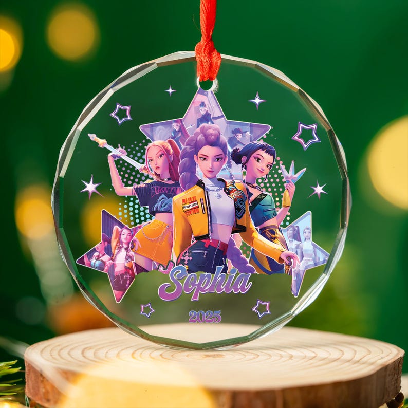 Personalized KPOP Huntrix Ornament, Custom Kpop Demon Hunter Ornament, Decor Christmas Gift for Demon Hunter Fan