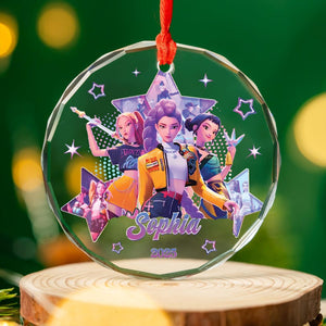 Personalized KPOP Huntrix Ornament, Custom Kpop Demon Hunter Ornament, Decor Christmas Gift for Demon Hunter Fan