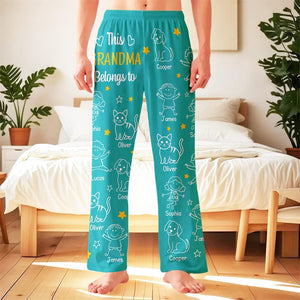 Personalized Grandpa Belongs To Pajama Pants, Custom Christmas Gift