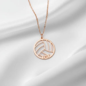 Sterling Silver Volleyball Pendant Necklace: Personalized Sport Jewelry Gift
