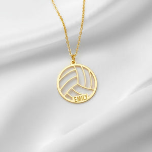 Sterling Silver Volleyball Pendant Necklace: Personalized Sport Jewelry Gift