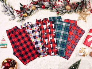 Family Christmas Pants,Xmas Pajama Pants,Matching Christmas Pj Pants,Multi Color Plaid Pants,Holiday Pants for Kids Adult,Christmas Gift