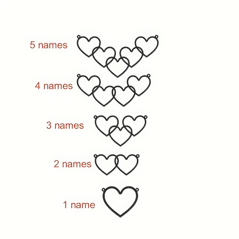 Personalized Heart Necklace,Gold Name Necklace,Multiple Name Necklace,Dainty Couple Necklace,Family Name Necklace,Gift for Her,Birthday Gift