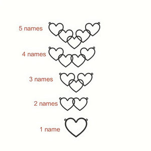 Personalized Heart Necklace,Gold Name Necklace,Multiple Name Necklace,Dainty Couple Necklace,Family Name Necklace,Gift for Her,Birthday Gift
