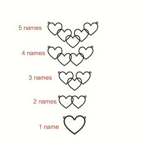 Custom Heart Name Necklace in Gold, Personalized Multiple Names, Dainty Couple Necklace, Family Keepsake Pendant,Gift for Her,Birthday Gift