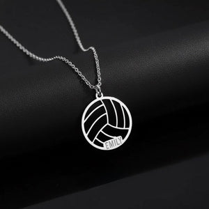 Sterling Silver Volleyball Pendant Necklace: Personalized Sport Jewelry Gift