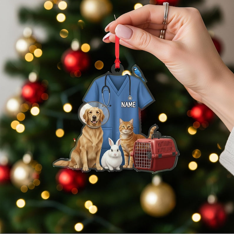 Personalized Veterinarian Christmas Ornament