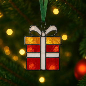 Handmade Stained Glass Christmas Ornaments: Holiday Home Decor Set