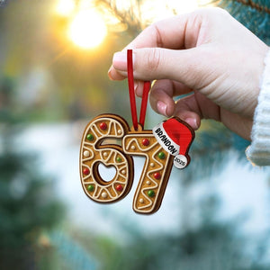 Funny Six Seven 6 7 Teen Slang Wooden 2 Layered Ornament, Six Seven Ornament, 6 7 Ornament, Funny Teenager Ornament, Boy Christmas Gifts