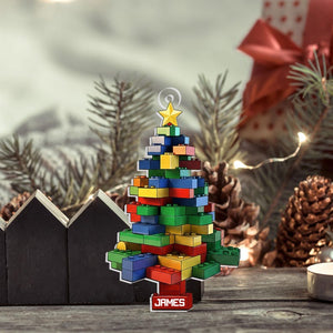 2D Flat Master Builder Personalized Acrylic Ornament, Custom Leg0 Christmas Ornament, Gift for Boys Kids Christmas Ornament, Leg0 Lover Gift