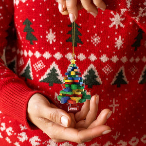 2D Flat Master Builder Personalized Acrylic Ornament, Custom Leg0 Christmas Ornament, Gift for Boys Kids Christmas Ornament, Leg0 Lover Gift