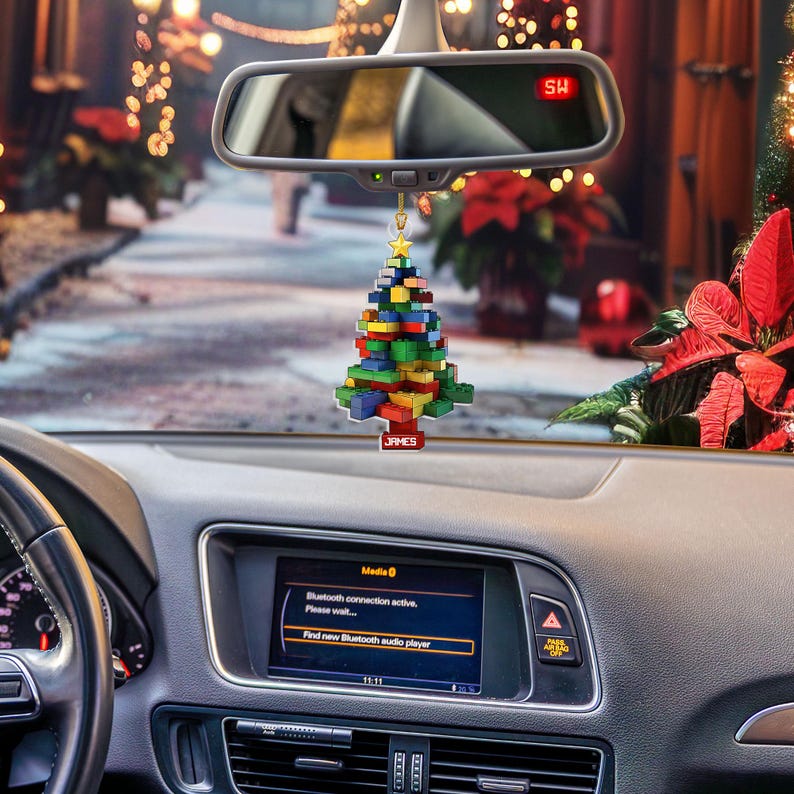 2D Flat Master Builder Personalized Acrylic Ornament, Custom Leg0 Christmas Ornament, Gift for Boys Kids Christmas Ornament, Leg0 Lover Gift