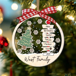 Personalized Family Christmas Ornament, Family Ornament, 4D Shake Family Tree Ornament, Family Keepsake