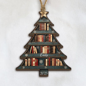 2 Layer Christmas Book Tree Wood Ornament, Christmas Tree Book Gift, Book Lover Gift, Book Club Gift, Bookish Ornament, Book Exchange Gift