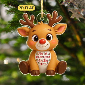 Reindeer Babys First Christmas Ornament 2025: Cute 1st Xmas Gift for Grandkid