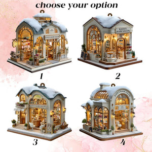 Custom Name Hair Salon Christmas Ornament, Personalized Stylist Shop with Snowy Roof & Lights, Custom Name Year Gift,Xmas Village Decor 2025