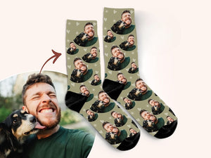 Custom Socks from Photo, Custom Pet Parent Gift, Dog Dad Gift, Father's Day Gift, Dog and Owner Photo on Socks, Dog and Human Face Socks