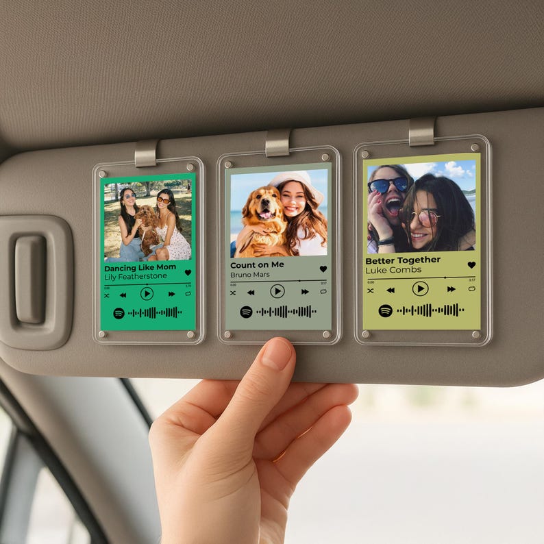 Best Friend Gift Photo Car Visor Clip Personalized Friendship Keepsake, Custom Birthday Gift for Her