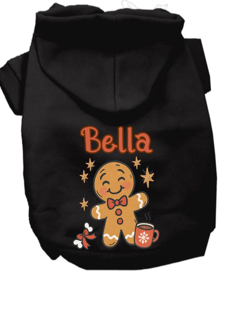 Personalized Christmas Dog Hoodie Custom Name Holiday Pet Sweater, Santa, Gingerbread, Reindeer Elf Hoodie for Dogs, Cute Xmas Gift