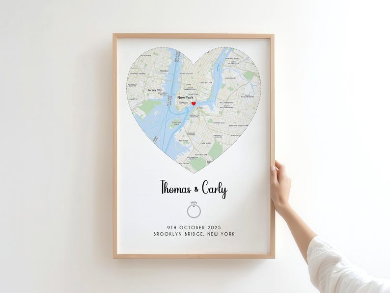 Engagement gift for couples, Engagement Print, map of engagement, Couples Gift, gift for her, gift for him, Engagement Gifts