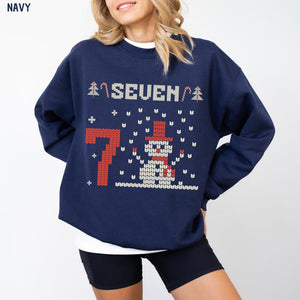 Six Seven 6 7 Christmas Sweatshirt, Funny Ugly Xmas Sweater For Couples, Trendy Matching Meme Crewneck, Funny Couples Christmas Gift, Xmas