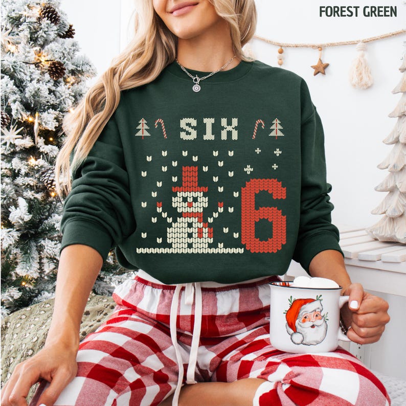 Six Seven 6 7 Christmas Sweatshirt, Funny Ugly Xmas Sweater For Couples, Trendy Matching Meme Crewneck, Funny Couples Christmas Gift, Xmas