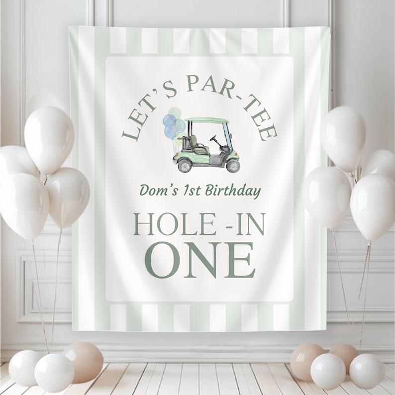 Hole In One Birthday, Boy 1st Birthday, Hole-In One Par-Tee, Golf Birthday Party Decorations, Golf First Birthday Banner