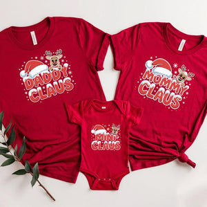 Family Christmas Matching Shirts Mama, Daddy, Baby, Mini Claus Tees & Sweatshirts