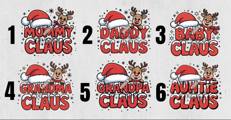 Family Christmas Matching Shirts Mama, Daddy, Baby, Mini Claus Tees & Sweatshirts