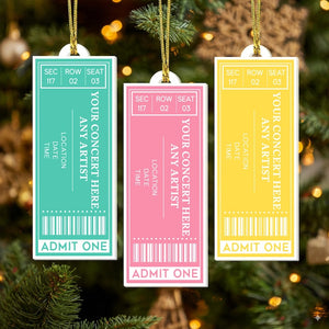 Personalized Favorite Concert Ticket Acrylic Ornament: Music Lovers Gift