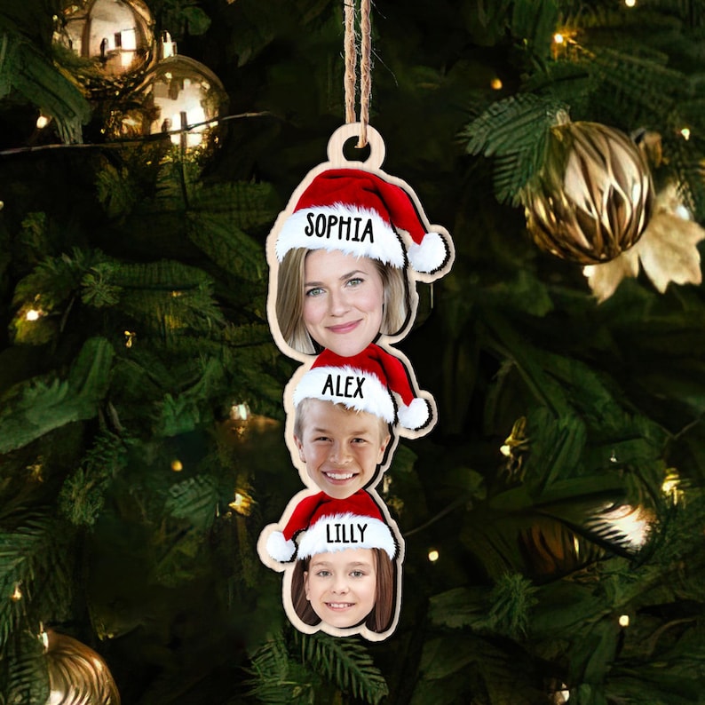 Personalized Photo Funny Face Family Ornament, Acrylic Christmas Ornament, Family Keepsake Ornament, Christmas Tree Decor, Family Gifts