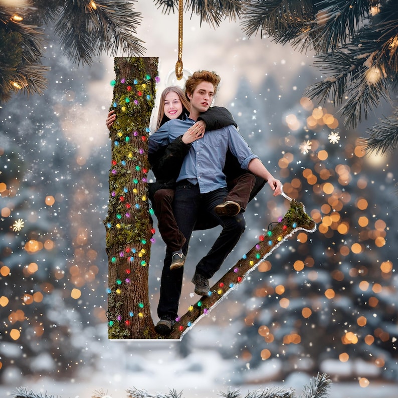 Custom Twilight Couple Photo Ornament | Personalized Acrylic Ornament | Funny Romantic Christmas Gift | Custom Face Ornament Decoration
