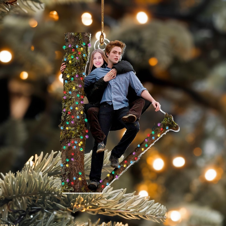 Custom Twilight Couple Photo Ornament | Personalized Acrylic Ornament | Funny Romantic Christmas Gift | Custom Face Ornament Decoration