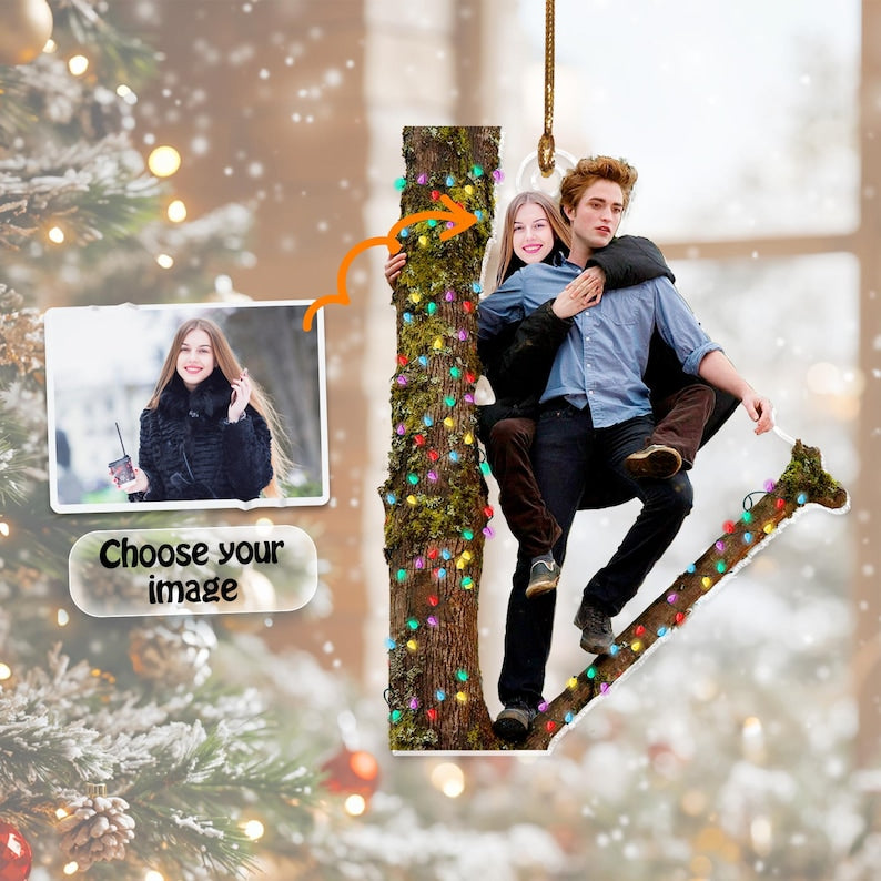 Custom Twilight Couple Photo Ornament | Personalized Acrylic Ornament | Funny Romantic Christmas Gift | Custom Face Ornament Decoration