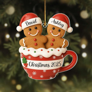 Personalized Gingerbread Couple Christmas Ornament, New Couple Keepsake, Together Ornaments, Gift For Couples