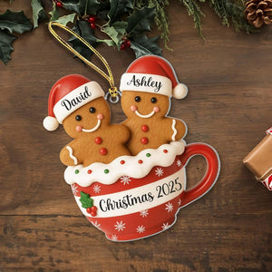 Personalized Gingerbread Couple Christmas Ornament, New Couple Keepsake, Together Ornaments, Gift For Couples