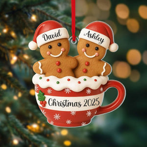 Personalized Gingerbread Couple Christmas Ornament, New Couple Keepsake, Together Ornaments, Gift For Couples