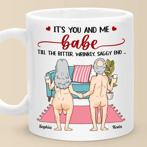 Funny Couple Mug - Personalized Naked Cartoon Mug, Grow Old With You Custom Gift For Husband Wife, Anniversary Or Valentine s Gift