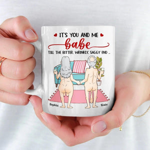 Funny Couple Mug - Personalized Naked Cartoon Mug, Grow Old With You Custom Gift For Husband Wife, Anniversary Or Valentine s Gift