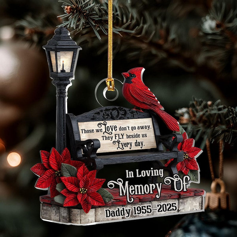 In Loving Memory Ornament, Memorial Cardinal Ornament 2025, Personalized Loss Gift, Those We Love Don t Go Away Remembrance Keepsake