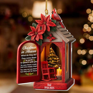 Christmas in Heaven Ornament, Memorial Cardinal Ornament 2025, Personalized In Memory Christmas Gift, Loss of Loved One Remembrance Keepsake