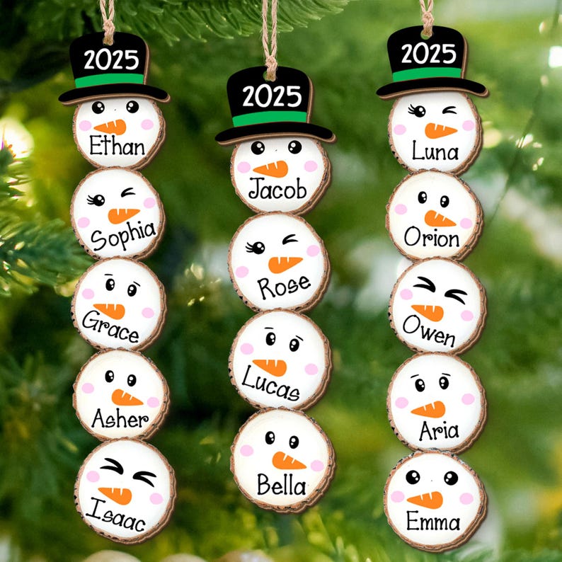 Custom Snowman Christmas Ornament 2025, Funny Family Ornament Gift Ideas